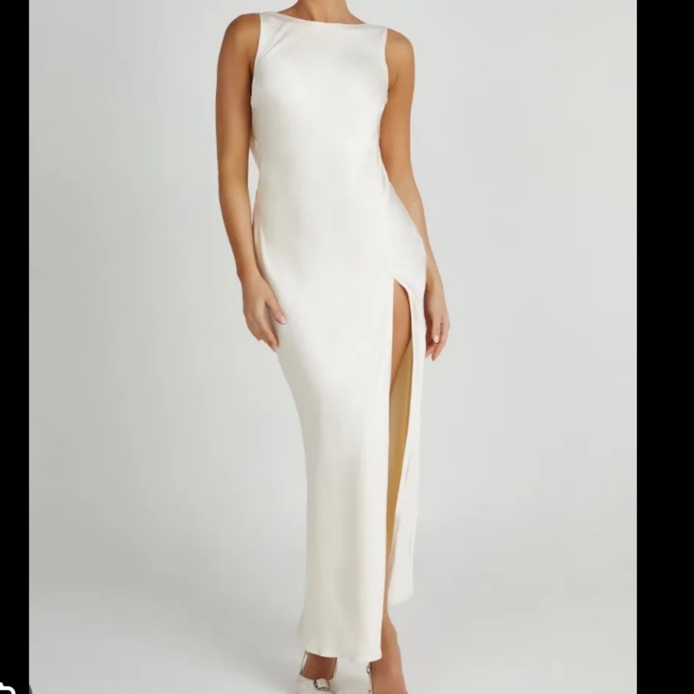 NWT Meshki Gemima Satin Maxi Dress - Ivory